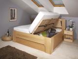 Ložnice Athena - manželské postele z masivu. Postel s úložným prostorem, prodloužené postele. Kvalitní zpracování. Český výrobek.
