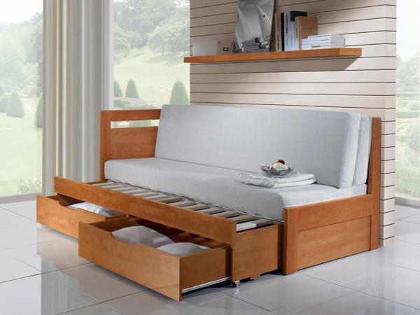 Rozkládací postel Klasik s úložným prostorem, lamino. Více barevných dezénů, rozkládací pohovka. Kvalitní zpracování, česká výroba.