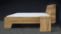 Manželská postel Solo - masivní dub. Vyšší lehací plocha. Kvalitní zpracování.