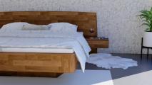Masivní postel Malawi - malajský dub. Na výběr je několik barevných dezénů. Český výrobek.