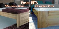 Postel z masivu Vera, velký výběr barevných odstínů, ostré nebo oblé hrany. Postel z masivního buku, zásuvka pod postel, úložný prostor.