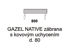 Zábrana s kovovým uchycením, nasouvací na postranice. Rozměrový nákres. Provedení: MDF. Česká výroba.