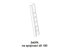 Žebřík na spojovací díl z masivu - rozměrový nákres. Provedení: masivní smrk. Vyrobeno v Česku. Kvalitní zpracování.