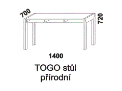 Psací stůl Togo - rozměrový nákres. Provedení: masivní smrk. Stůl lze doplnit kontejnerem. Vyrobeno v Česku. Vysoká kvalita.