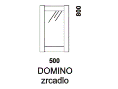 Zrcadlo Domino Gazel, závěsné na zeď. Rozměrový nákres. Rám z masivního smrku. Český výrobek.