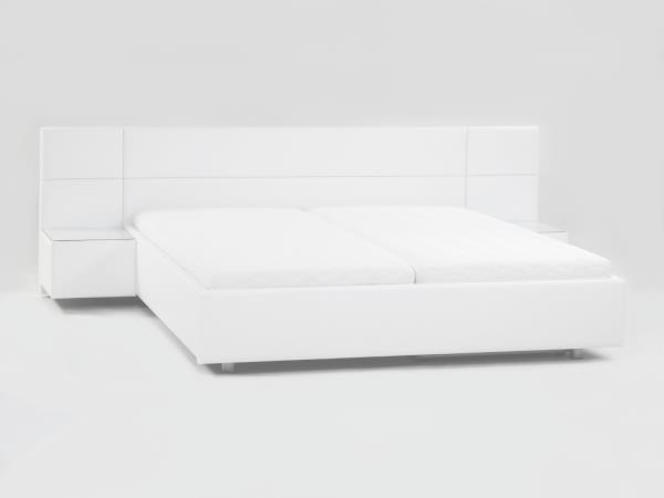 GRÁCIE postel s nočními stolky se sklem.