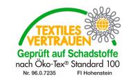 Zhotoveno z materiálů s mezinárodním ekologickým certifikátem ÖKO-TEX Standard 100.