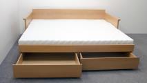 Rozkládací postel Cora, lamino Rozkládací pohovka Cora s úložným prostorem. Varianta P-P. Rozkládací postel pro každodenní spaní, kvalitní zpracování. Český výrobek.