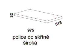 Police do skříně Line, široká, lamino, rozměry Police do skříně Line široká - rozměrový nákres. Provedení LTD. Více druhů barevných odstínů. Kvalitní zpracování.