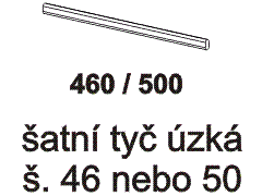 Šatní tyč Line, úzká, kov, rozměry Šatní tyč Line úzká - rozměrový nákres. Provedení: kov. Kvalitní zpracování.