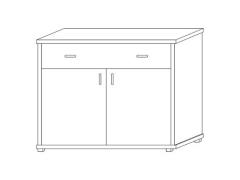 Komoda Line, dveře a zásuvka, lamino Komoda Line, dveře a zásuvka, lamino