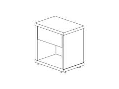 Noční stolek Line, úzký, jednozásuvkový, lamino Noční stolek Line, úzký, jednozásuvkový, lamino