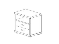 Noční stolek Line, s nikou, dvouzásuvkový, lamino Noční stolek Line, s nikou, dvouzásuvkový, lamino