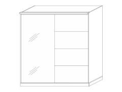 Skříň s posuvnými dveřmi Line, plné dělené a zrcadlové dveře, lamino Skříň s posuvnými dveřmi Line, plné dělené a zrcadlové dveře, lamino